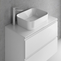 Royo Elegance 455mm Wall Hung Cloakroom Unit with Mirror - Gloss White