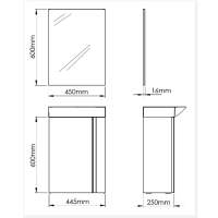 Royo Elegance 455mm Floorstanding Cloakroom Unit inc Mirror Sandy Grey