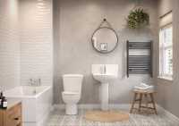 Saxony Bathroom Suite, Basin, Toilet & Double Ended Bath 1700mm