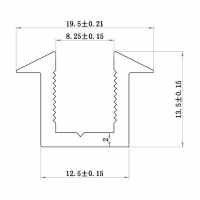 Wet Room 8mm Glass Recessed Channel - 1200mm - Brushed Nickel