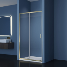 Gio Brushed Brass 1100mm Sliding Shower Door