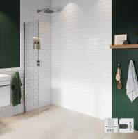 Abacus 8mm Wetroom Shower Screen Glass 490mm