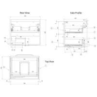 Gressingham 594mm 2 Drawer Floor Unit (exc. Basin) - Grey Gloss