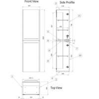 Shetland 350mm Wall Hung 1 Door Tall Unit - Matt Antique Rose