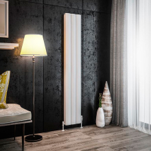 Eastbrook Preston Vertical 1800 x 185 Aluminium Radiator - Matt Black