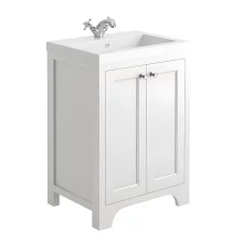 Harrogate Brunswick 600 Traditional White Vanity Unit