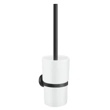 Smedbo Home Matt Black Toilet Brush with Ceramic Holder