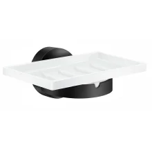 Smedbo Home Porcelain Soap Dish with Matt Black Holder