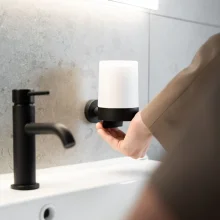 Smedbo Home Porcelain Soap Dish with Matt Black Holder