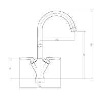 Cassellie Single Lever Mono Kitchen Tap - CP005 - CLEARANCE