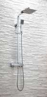 Cube Square Dual Head Exposed Thermostatic Shower With Metal Fixed Head