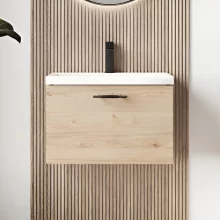 Scudo Muro 500 Davos Oak Wall Hung Vanity Unit inc Basin