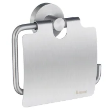 Smedbo Home Brushed Chrome Toilet Roll Holder with Cover