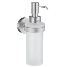Smedbo Home Brushed Chrome and Frosted Glass Tall Soap Dispenser