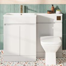 Lewis 1000mm Matt Grey Slimline Basin & Toilet Combination Unit by Highlife