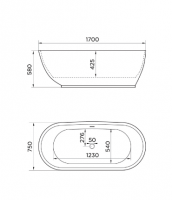 Boat 1800 x 800 Double-Skinned Freestanding Bath 1800 x 800 - White or Bespoke Colour By BC Designs