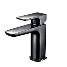 Swan Hazely Electroplated Matt Black Mini Basin Mixer Tap with Waste