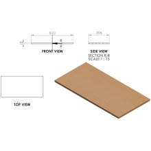 Herve 610mm Matt Oat Vanity Unit with Maple Oak Effect Worktop