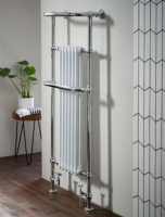 Blenheim Traditional Towel Radiator, 574 x 1362, Chrome & White, Holborn London 1855