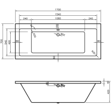 Merchtem DOUBLECAST Round 1700x700 Double Ended Bath & Legs