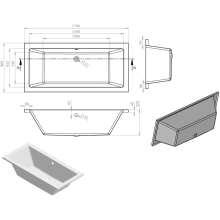 Merchtem Round 1600 x 750 Double Ended Bath & Legs