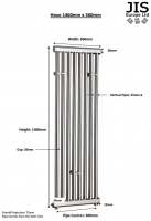 900 x 350mm Sussex Brunswick Stainless Steel Towel Rail - JIS Europe