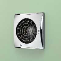 HIB Hush Chrome Wall & Ceiling Mounted Timer & Humidity Sensor Bathroom Extractor Fan