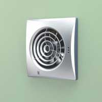 HIB Hush Matt Silver Wall & Ceiling Mounted Timer & Humidity Sensor Bathroom Extractor Fan