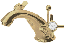 nuie Beaumont Curved Brushed Brass Mono Basin Mixer With Waste