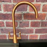 Imperial Traditional Twin Lever Kitchen Mixer Tap - Copper