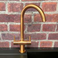 Shannon Twin Lever Kitchen Mixer Tap - Copper