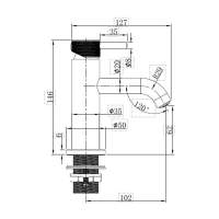 Burlington Anglesey Monobloc Basin Mixer Tap with High Central Indice - Click Waste - AN6