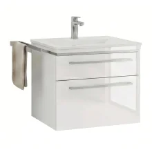 Icarus Straight LED 600 White Wall Hung Bathroom Vanity Unit & Basin