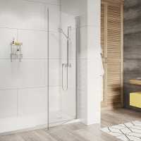 Abacus Walk In Shower Screen 700mm With Brushed Bronze Hinged Return 350mm