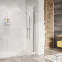 Abacus Walk In Shower Screen 900mm With Brushed Bronze Hinged Return 350mm