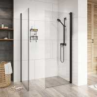 Roman Innov8 800mm Pivoting Wetroom Panel Matt Black