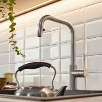 Blanco Lanora Twin Brushed Steel Kitchen Tap