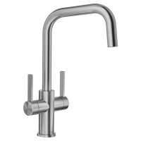 Blanco Jandora Twin Brushed Steel Kitchen Tap -  526704