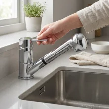 Jaquar Florentine Prime Black Matt Single Lever Kitchen Tap With Extractable Hand Spray 
