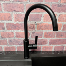 Jeroni Horizontal 2 Handle Matt Black Kitchen Mixer Tap - Francis Pegler Comap