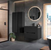 Latt 350mm Wall Hung 1 Door Tall Unit - Matt Mineral Grey