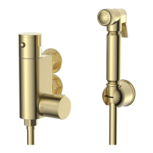 K-VIT Brushed Brass Douche Kit with Thermostatic Mixing Valve and Spray Head