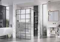 Roman Liberty 1157mm Fluted Privacy Glass Wetroom Panel - Chrome Frame