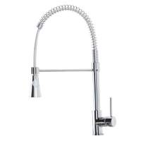 Jeroni Chef Brushed Nickel & Black Pull Out Kitchen Mixer Tap  - Francis Pegler Comap