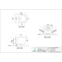 Jaquar Aria Tankless Wall Hung WC Pan with Sensor Flush & Soft Close Seat - 360 x 590mm