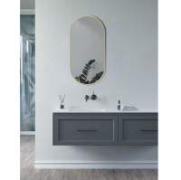 Kaiya 800 x 400mm Oblong Mirror - Matt Black