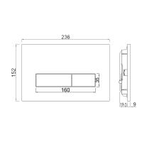 Large Black Dual Flush Button & Access Panel - Scudo 