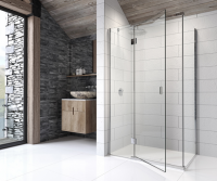 Dawn Athena 1200 x 800mm Brushed Brass Hinged Offset Quadrant Shower Enclosure