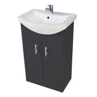 Scudo Lanza 550mm Floor Standing Vanity Unit with Basin in Gloss Anthracite