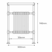 Scudo Harrogate Traditional 8 Column Radiator Towel Warmer